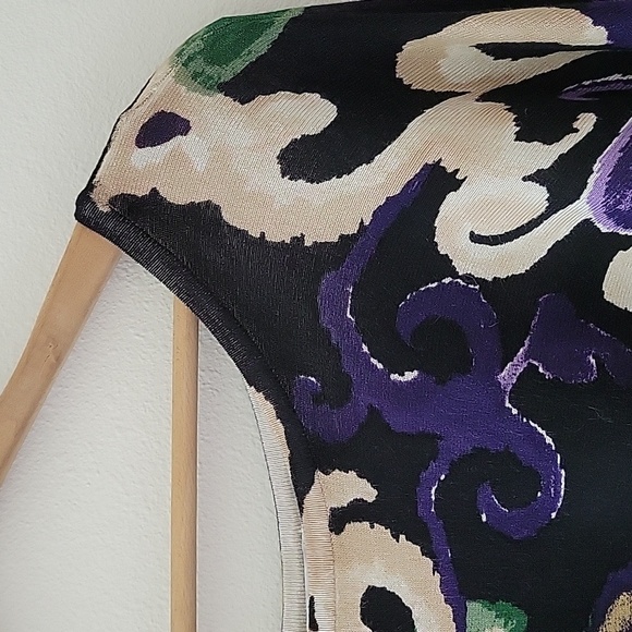 Chico's Black Scroll Print Poncho Size L/XL - Picture 3 of 7